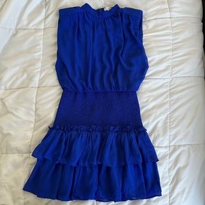 TCEC Mock Neck Smocked Waist Tiered Ruffled Skirt Dress. Size M